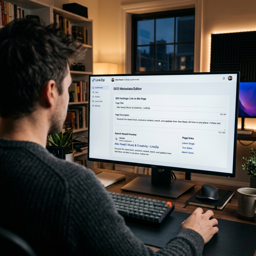 SEO metadata editor monitor display